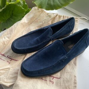 Salvatore Ferragamo Men's Navy Slip-On Loafers